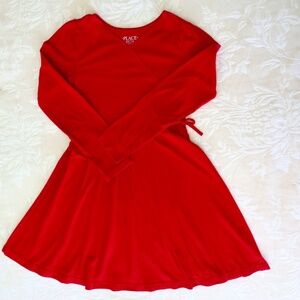 Children's Place Long Sleeve Red Dress Size M (7/8)